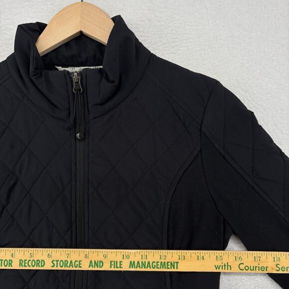 ATHLETA Jacket S Upside Quilted Full Zip Outdoor Athleisure Stretch Black - Picture 13 of 16
